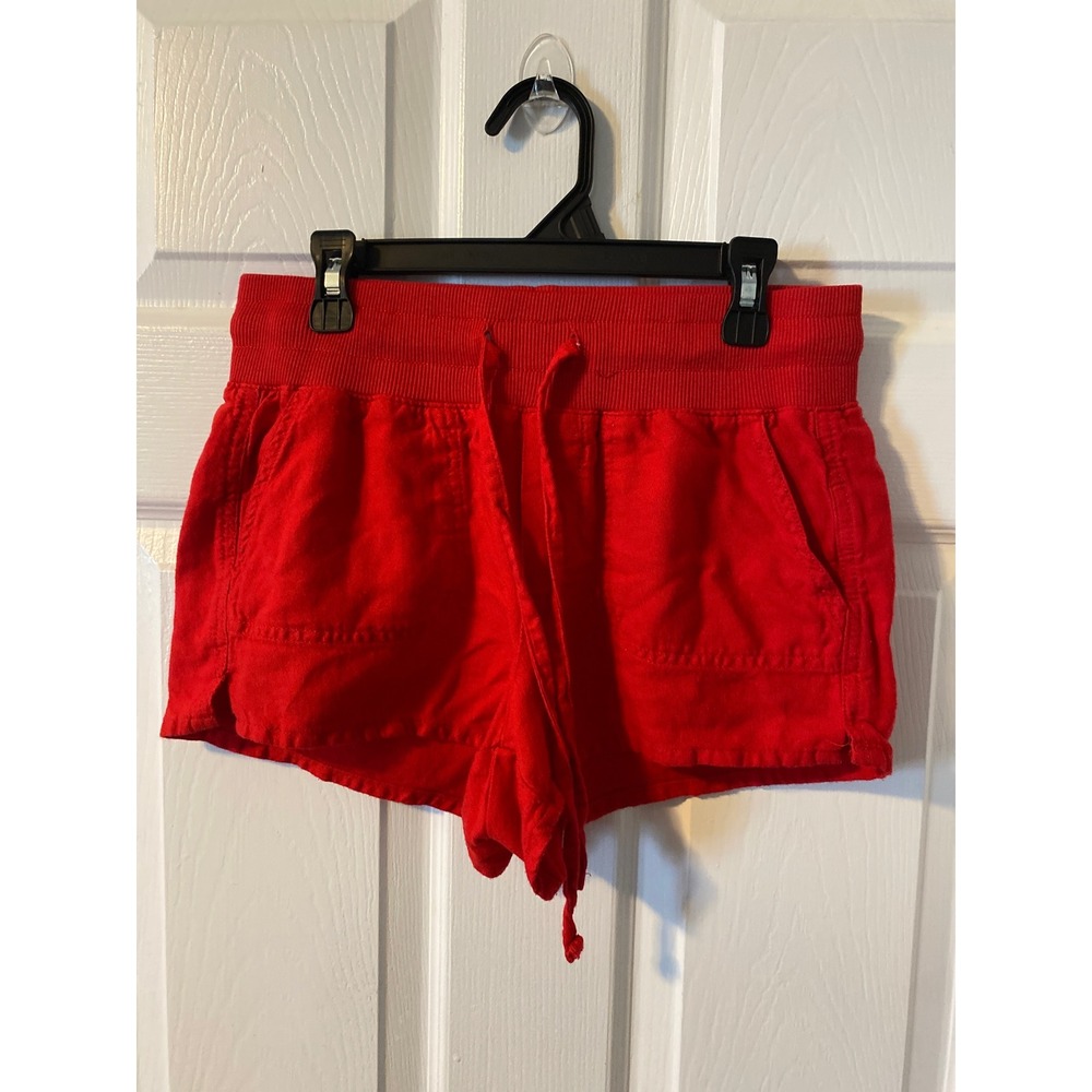 No Boundaries Juniors Red Drawstring Elastic Waist Shorts XS 0-2